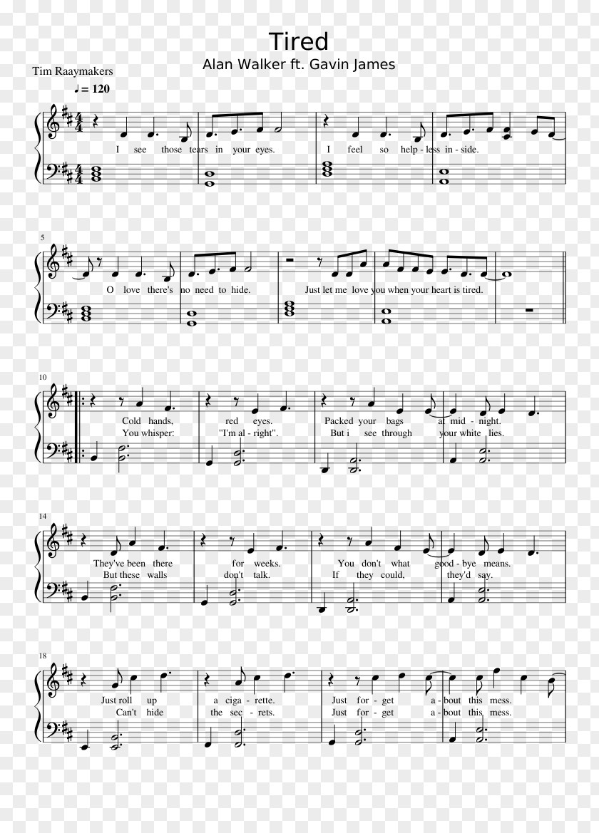 Sheet Music Tired Piano Musical Note PNG note, Alan Walker clipart PNG