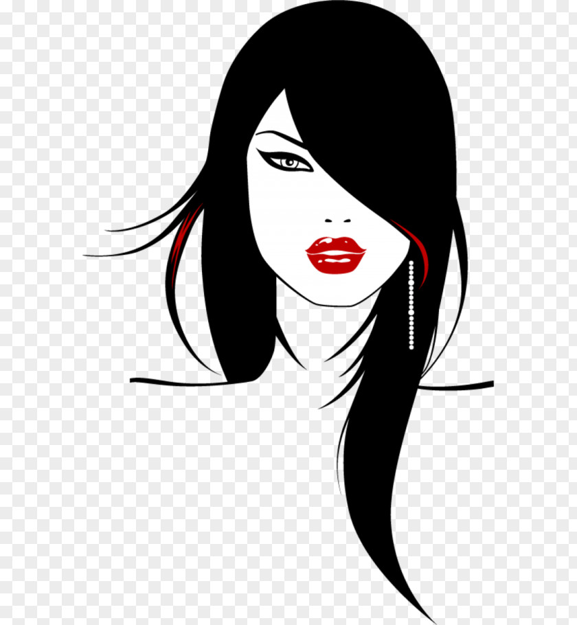 Woman Drawing Beauty Parlour Wall Decal PNG