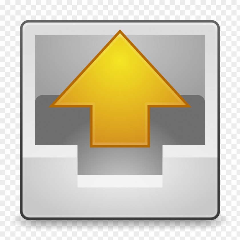 Actions Mail Outbox Square Triangle Symbol Yellow PNG