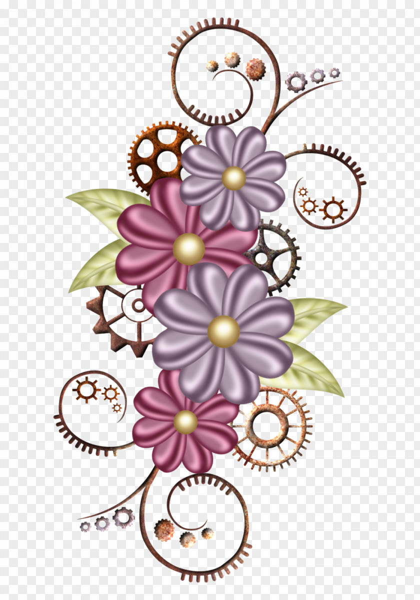 Shading Border Scrapbooking Flowers Clip Art PNG