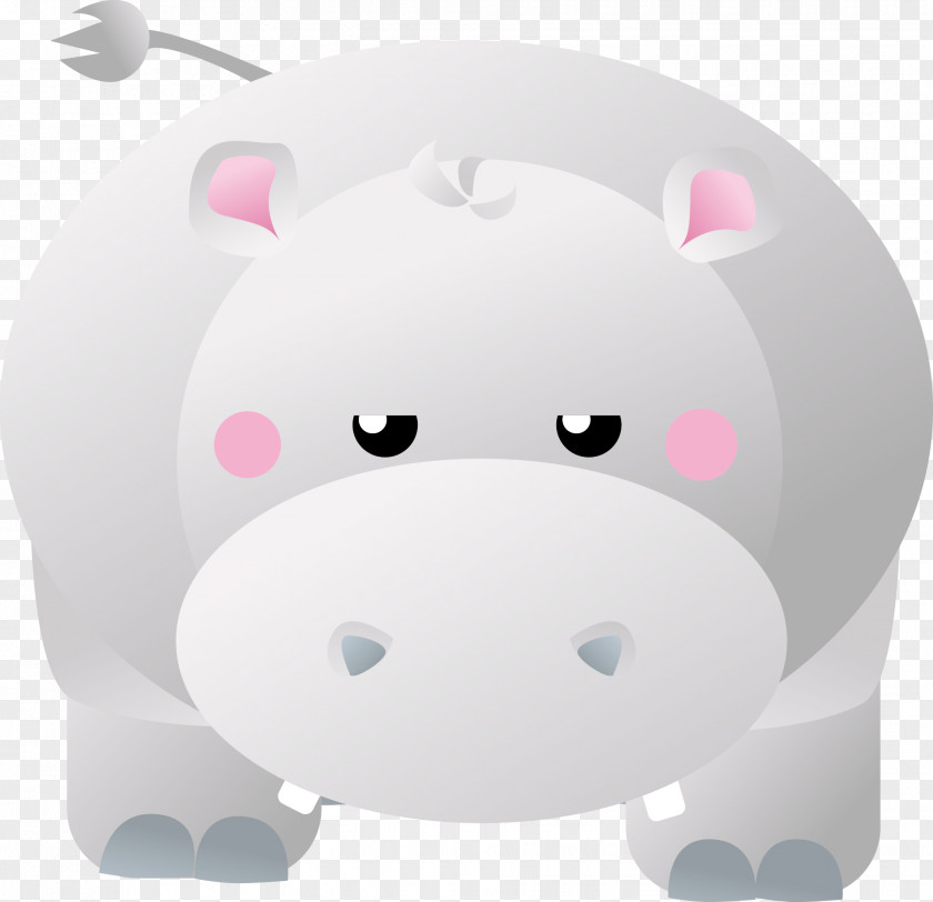 Vector Cartoon Hippo Hippopotamus Domestic Pig Rhinoceros PNG