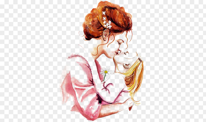 Cartoon Mother And Child Mothers Day Poster Illustration PNG