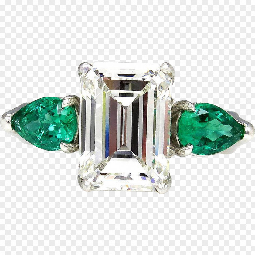 Emerald Ring Silver Body Jewellery PNG