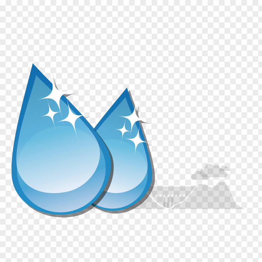 Vector Blue Water Droplets Drop Icon PNG