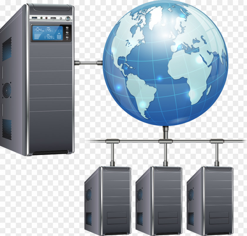 Vector Earth And The Host Computer Server 19-inch Rack PNG