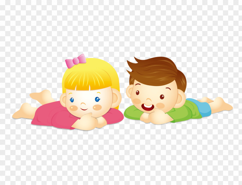 Children Lying On The Floor Cartoon Child Clip Art PNG