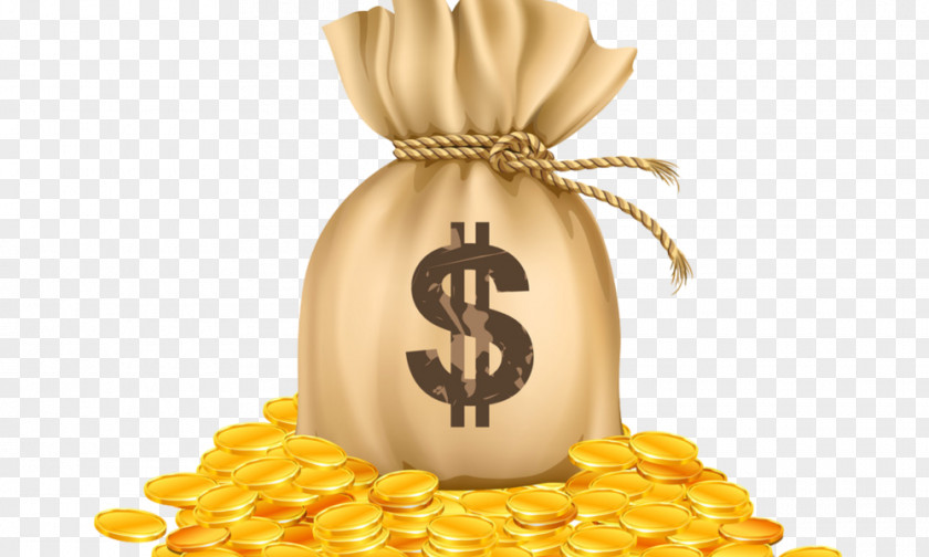 Gold Coin Money Bank Bag PNG