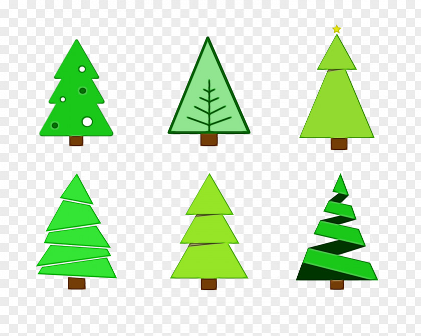Triangle Pine Christmas Tree PNG