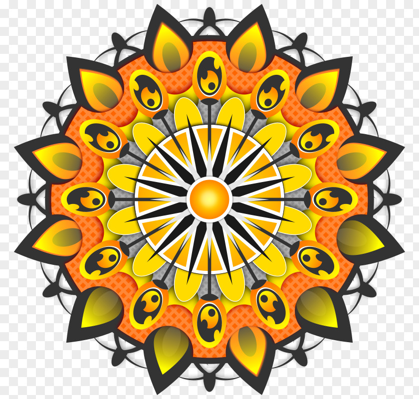 Ma Cliparts Mandala Yantra Yellow Clip Art PNG