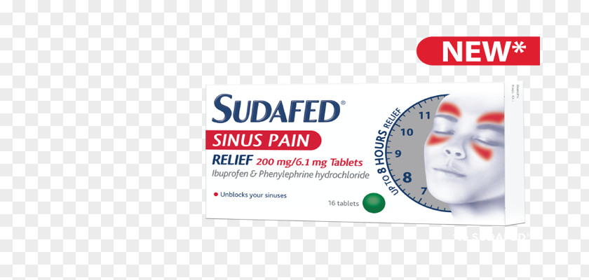 Tablet Sudafed Sinus Infection Nasal Congestion Pseudoephedrine Pain Management PNG