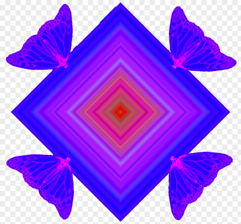 Blue Butterfly Pattern Purple PNG