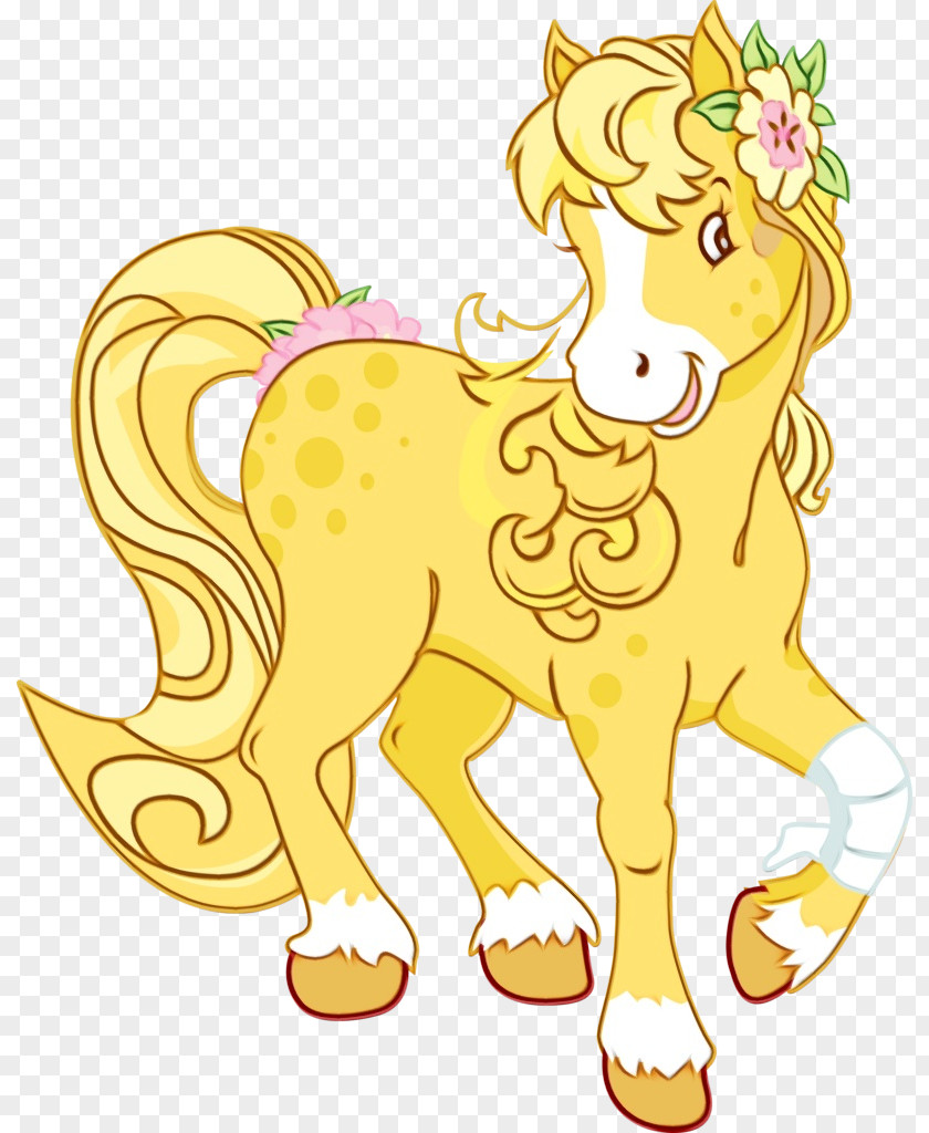 Fictional Character Yellow Hair Cartoon Horse Animal Figure Mane PNG