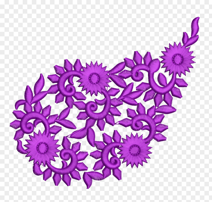 Flower Embroidery Machine Stitch Pattern PNG