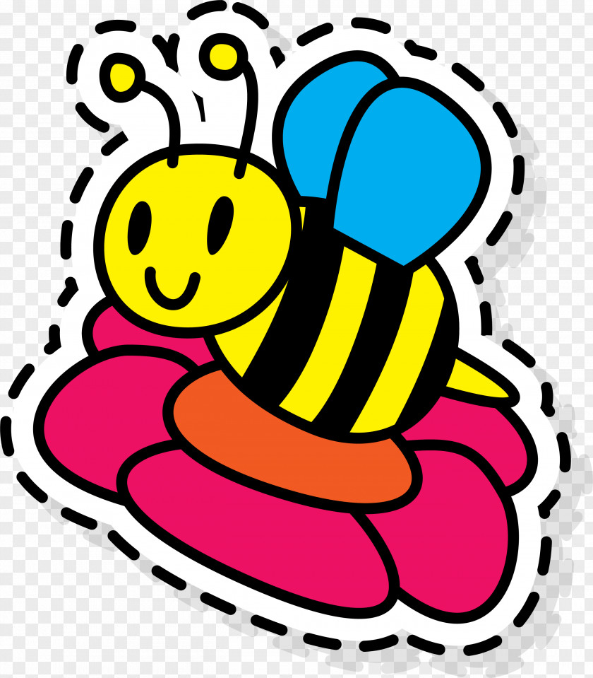 Color Bee Sticker Apidae Paper Clip Art PNG