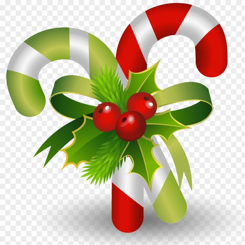 Santa Crutch Vector Pack Claus Christmas Ornament Candy Cane PNG