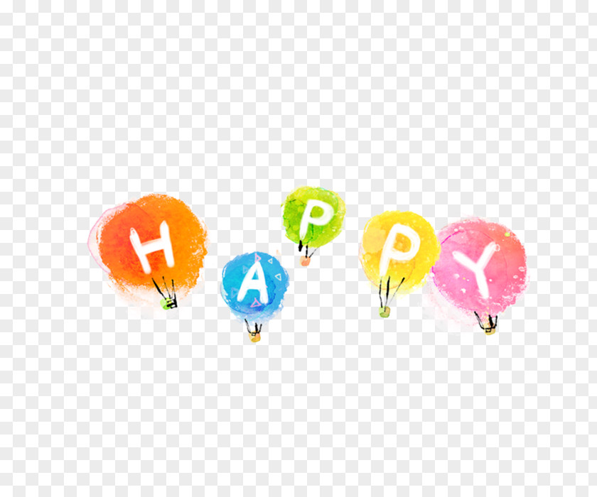 Happy English Font Cartoon PNG