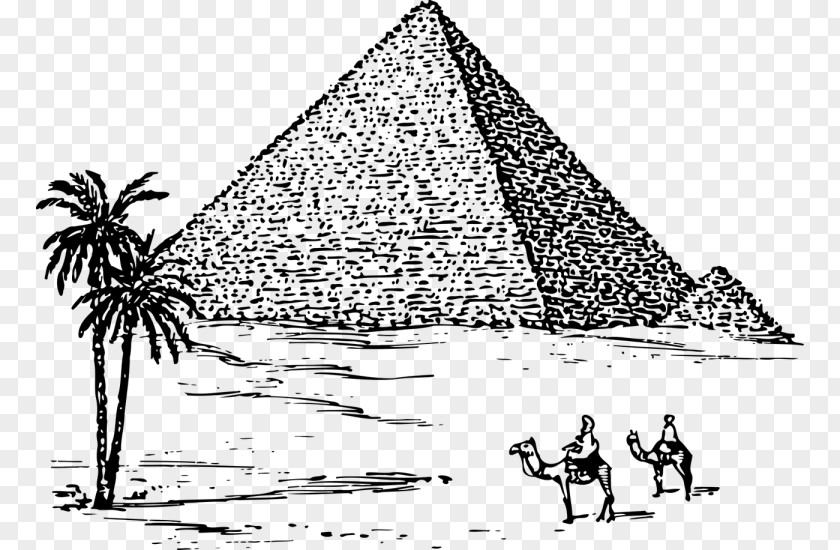 Pyramid Great Of Giza Egyptian Pyramids Drawing Sketch PNG
