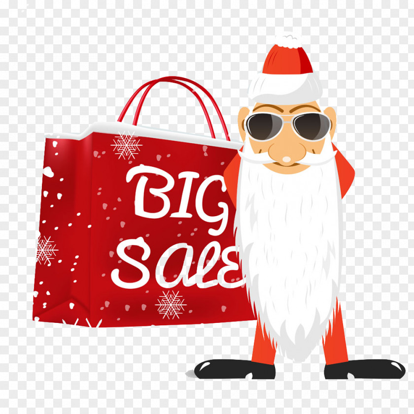 Santa Shopping Bag WordArt Free Pictures Claus Christmas Paper Gift PNG