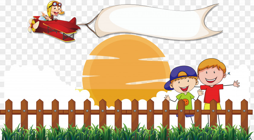 Cartoon Children Fence Illustration PNG