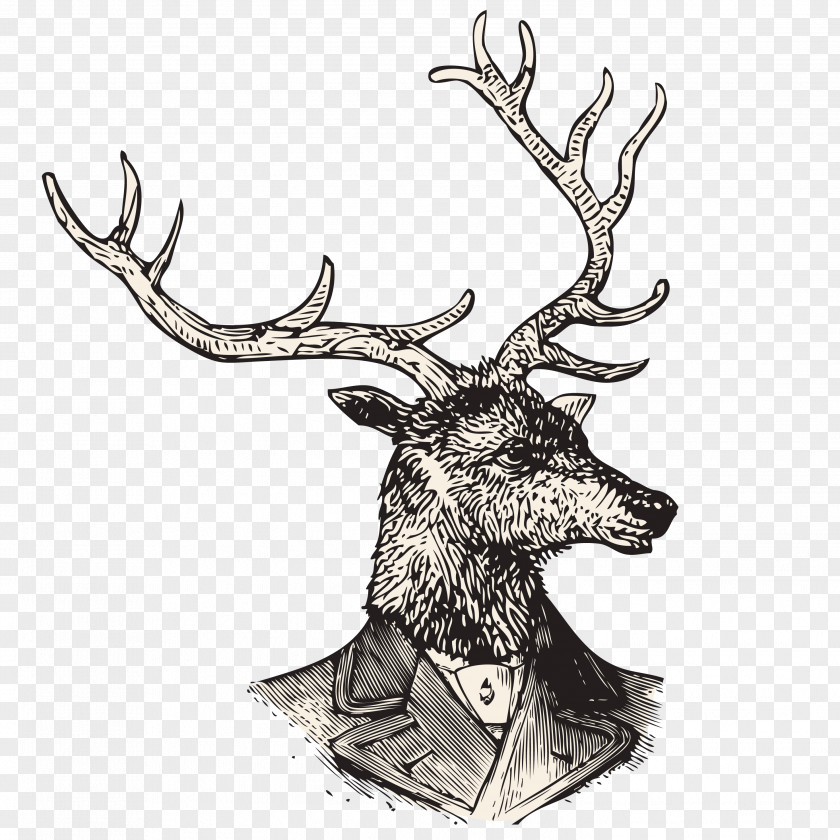 Hand-painted Deer Photography Mask PNG