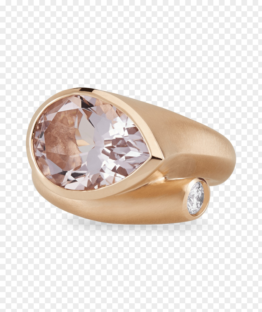 Ring Diamond Colored Gold Rose De France PNG