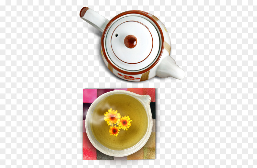 Bubble Tea Chrysanthemum Flowering Teapot PNG