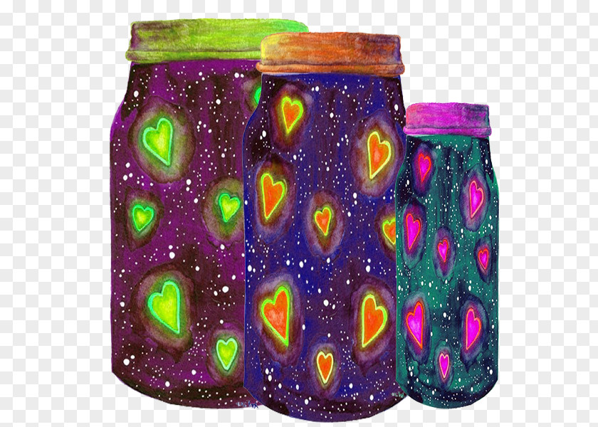 Hand Painted Starry Bottle Download PNG