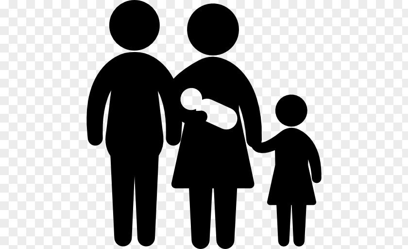 Silhouette Family Child PNG