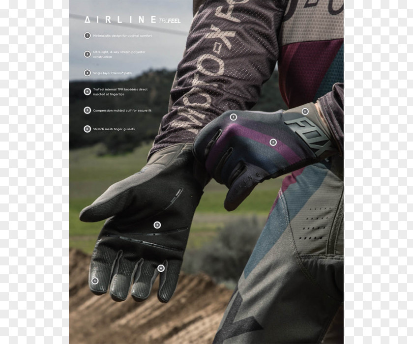 Hand Travel Ui Glove Fox Racing Clothing Charcoal PNG