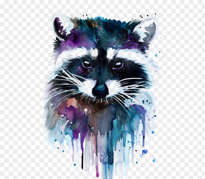 Watercolor Painting Artist Raccoon PNG painting Raccoon, raccoon, fox clipart PNG