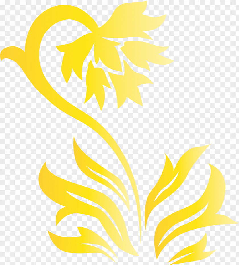 Yellow Leaf Plant Pedicel PNG