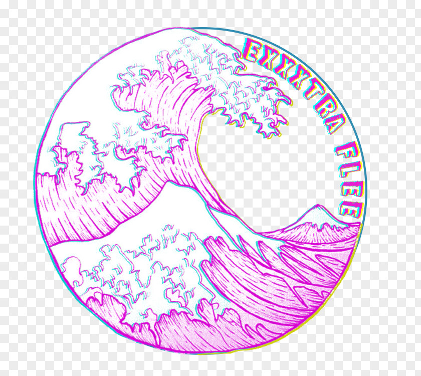 Circle The Great Wave Off Kanagawa Wind Drawing PNG