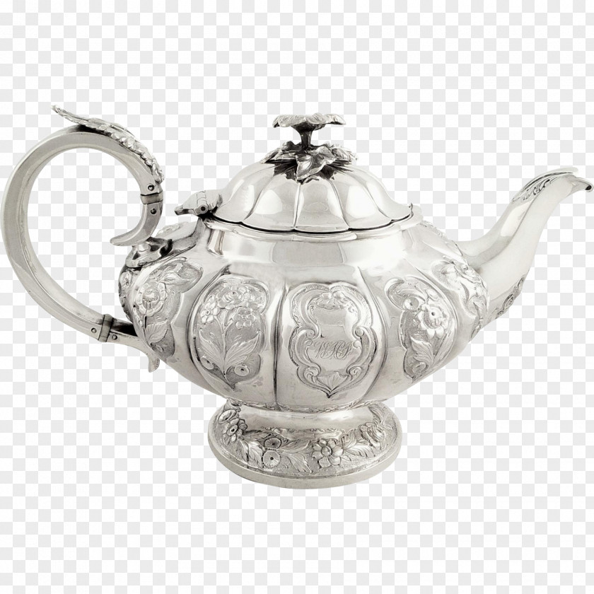 Silver Teapot Sterling Hallmark Antique PNG