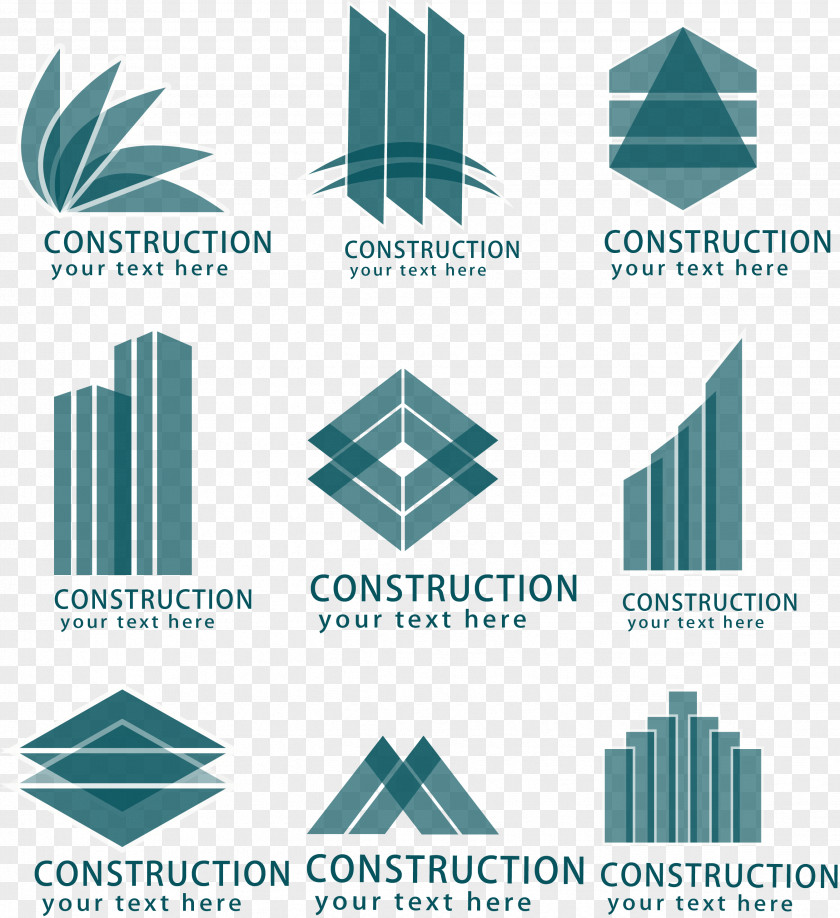 Vector Abstract Construction Signs Logo Building Architectural Engineering PNG