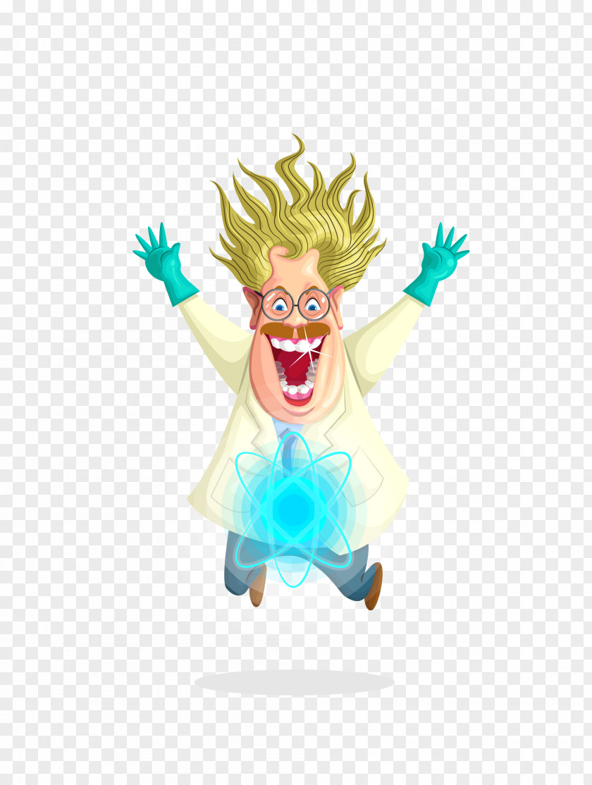 Vector For Science Crazy Man Cartoon Illustration PNG