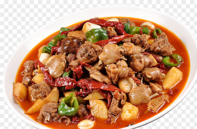 Xinjiang Saute Spicy Chicken Chinese Cuisine Dapanji Meat PNG