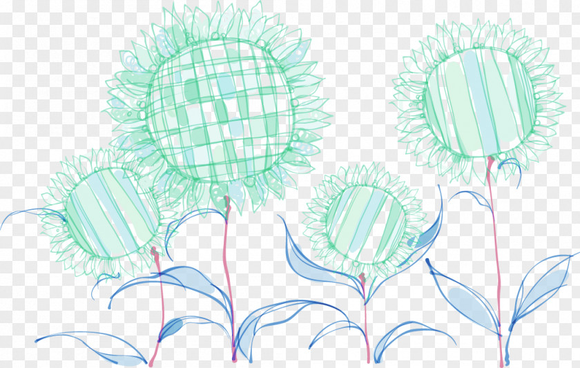 Green Fresh Sunflower Decorative Patterns Common Illustration PNG