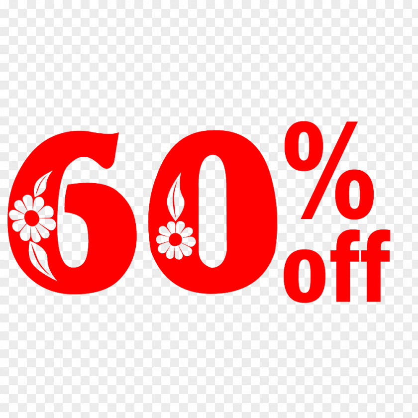 Spring Sale 60% Off Discount Tag. PNG