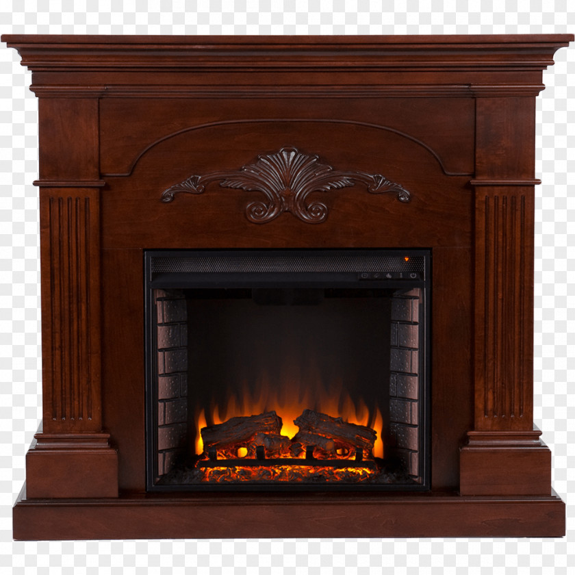 Wood Electric Fireplace Mantel Electricity Insert PNG