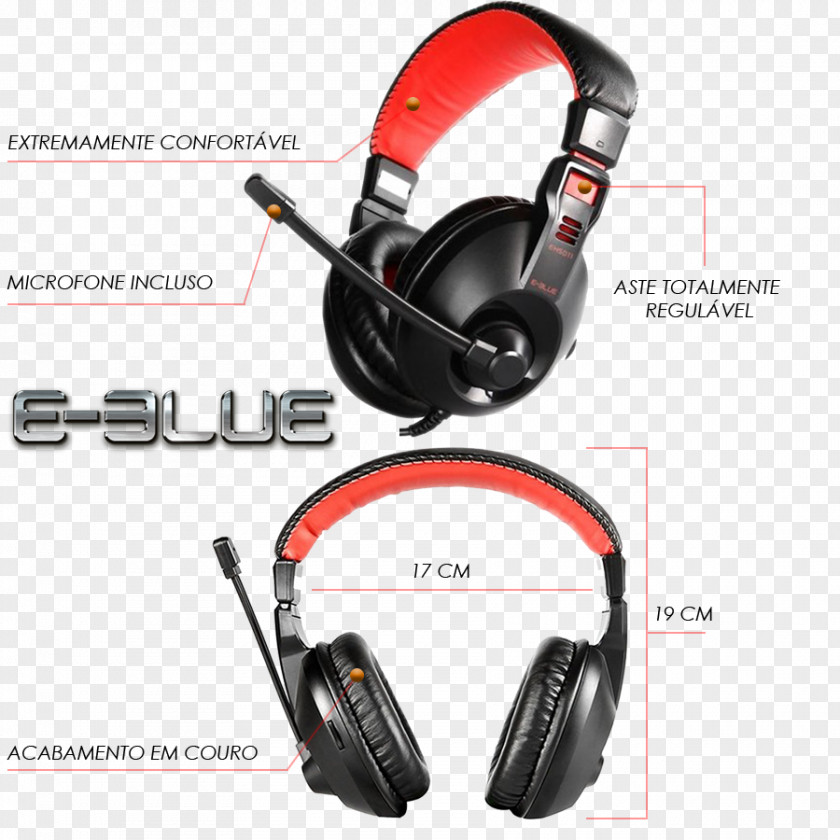 Fone De Ouvido E-Blue Conqueror I Microphone Headphones COBRA-ERGO GAMING HEADSET Red Computer Mouse PNG