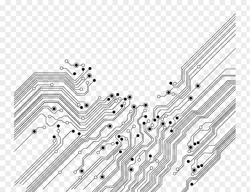 Science And Technology Lines Electronic Circuit Printed Board Electronics Icon PNG