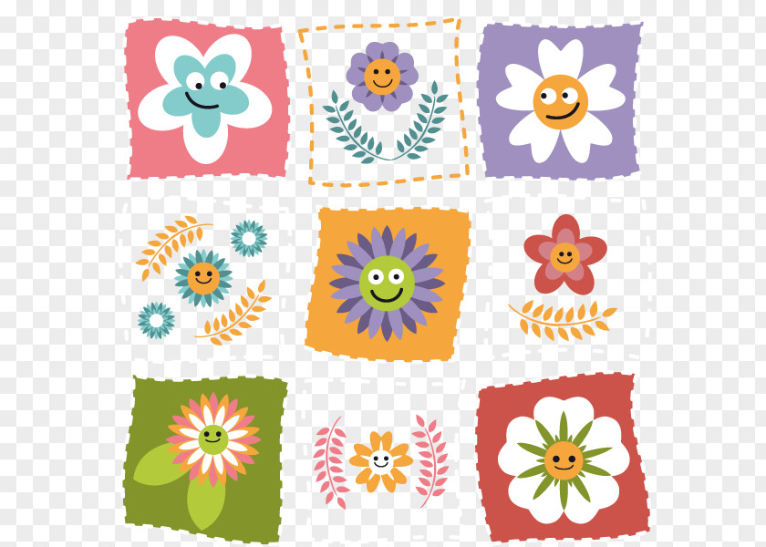 Square Floral Designs Paper Wallpaper PNG