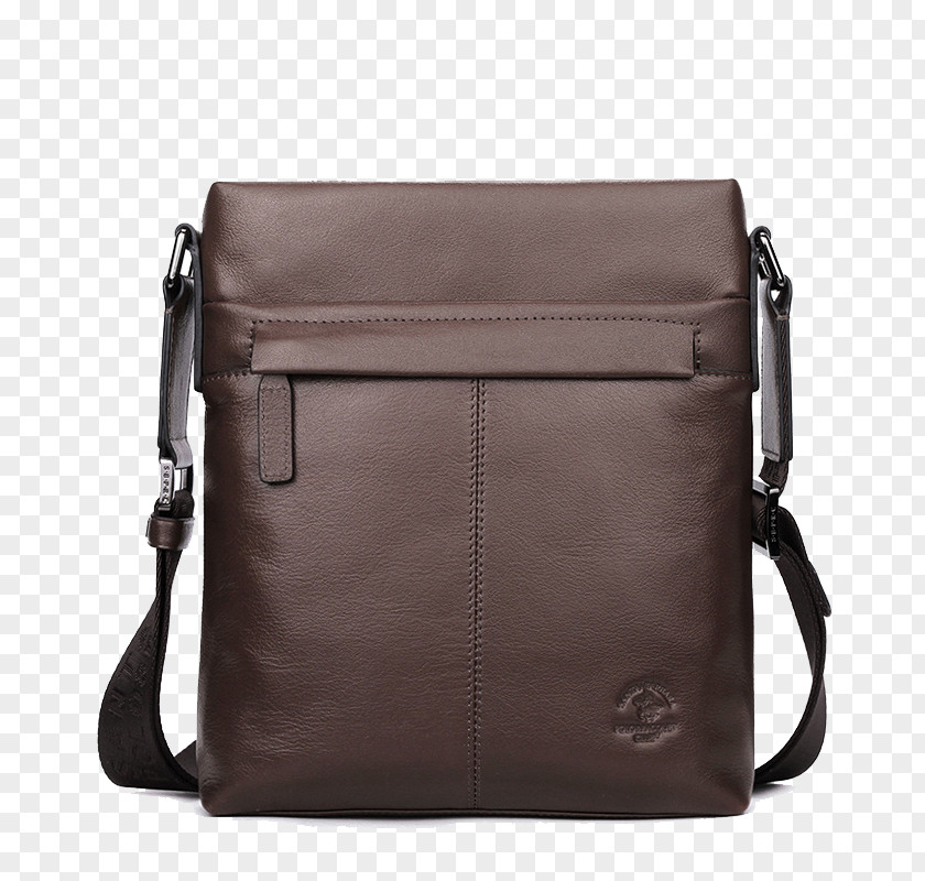 Shengdabaoluo Brown Leather Bag Men Messenger PNG