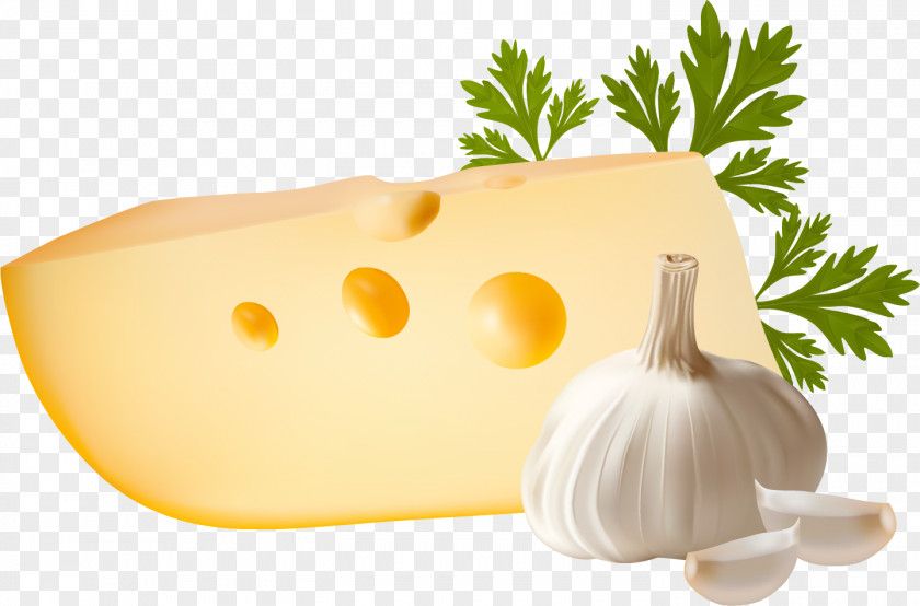 Garlic Vegetable Cheese Illustration PNG