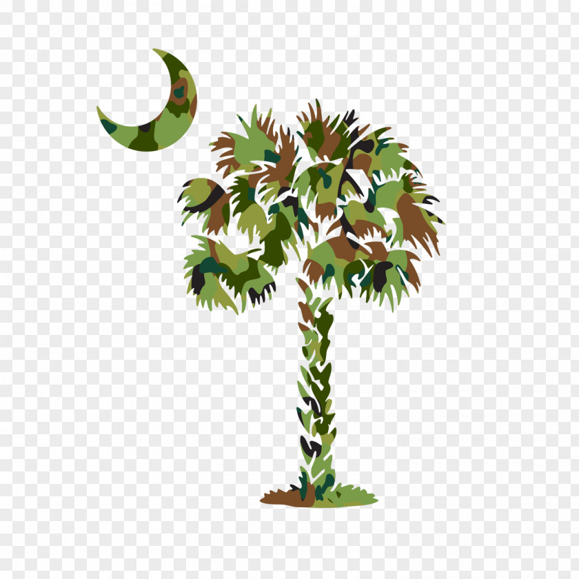 Tree Flag Of South Carolina Sabal Palm Trees Decal PNG