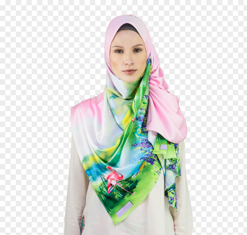 Luxe Label Silk Mary Jardin Shawl Scarf PNG