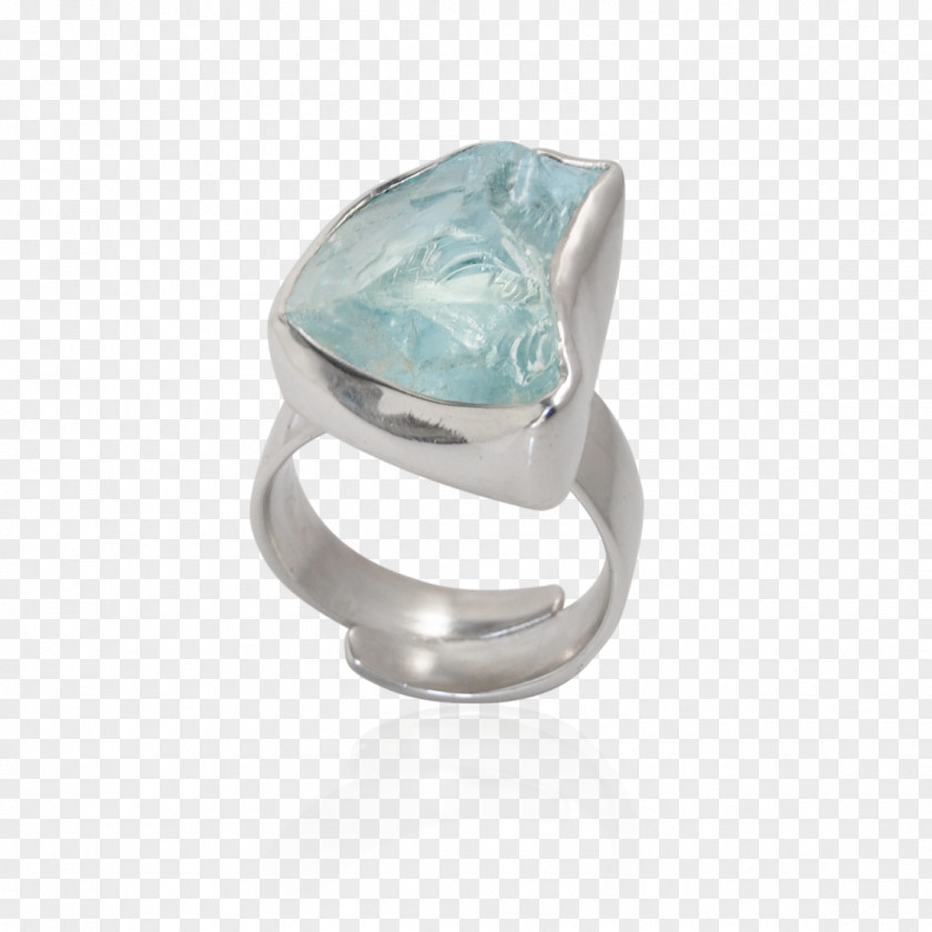 Ring Turquoise Aquamarine Silver Necklace PNG