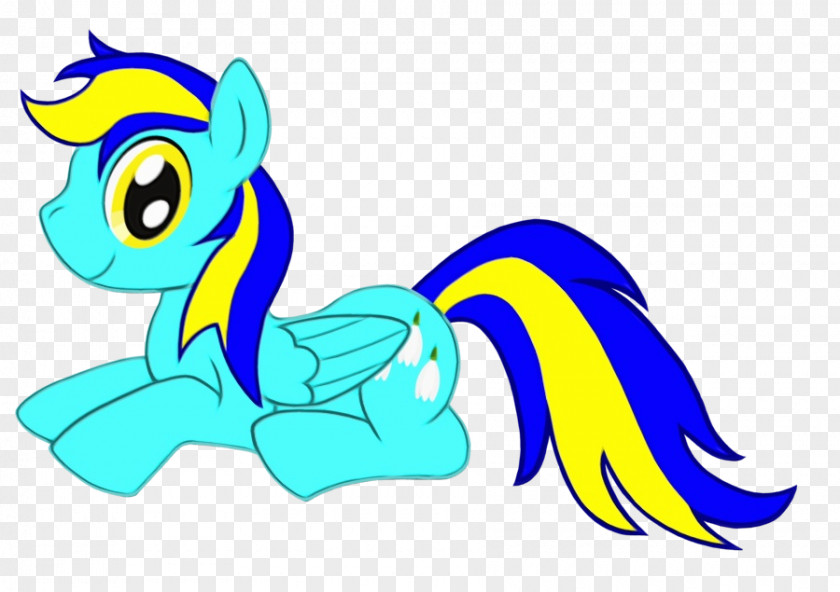 Smile Electric Blue Pony Horse Cartoon Drawing Rain PNG
