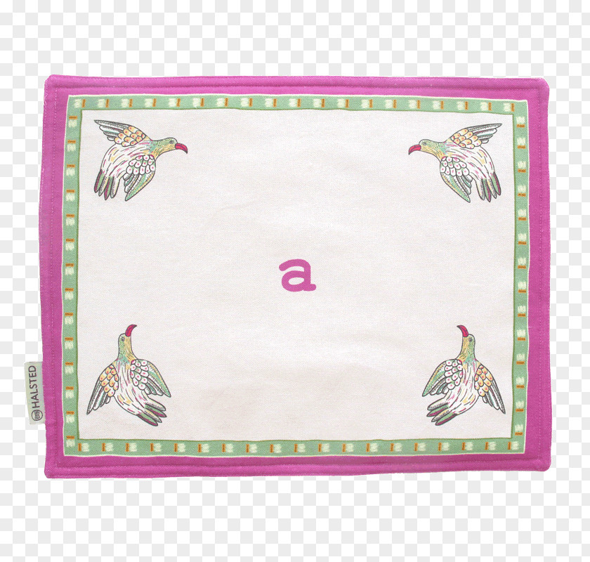 Table Mats Place Rectangle Picture Frames Textile Pink M PNG