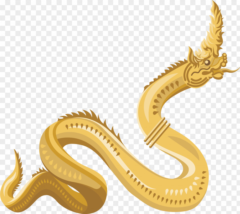 Golden Dragon Vector Yellow Gold PNG